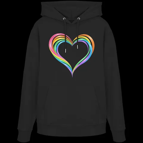 Pastell-Regenbogenherz — Organic Hoodie von Personal Paramedic