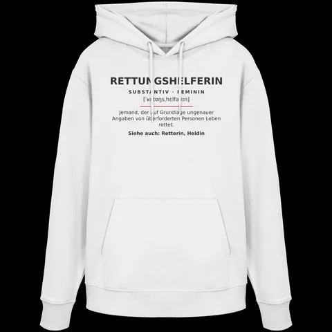 Rettungshelferin — Organic Hoodie von Personal Paramedic